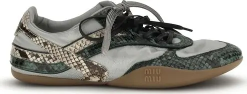 Gray Recycled Polyester Athletic Sneakers