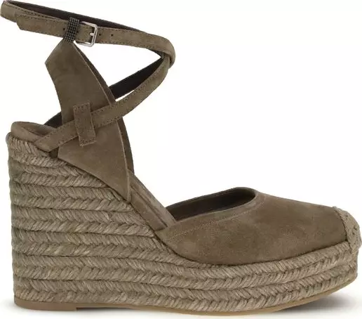 Beige Calf Leather Bos Taurus Espadrilles
