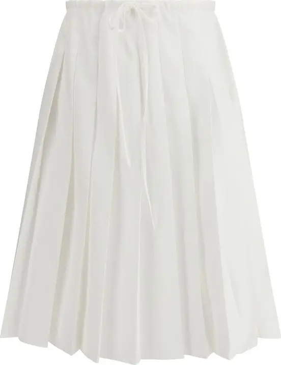 White Cotton Long Skirt