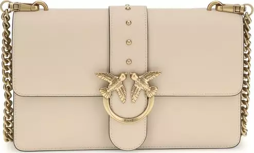 Beige Calf Leather Bos Taurus Shoulder Bag