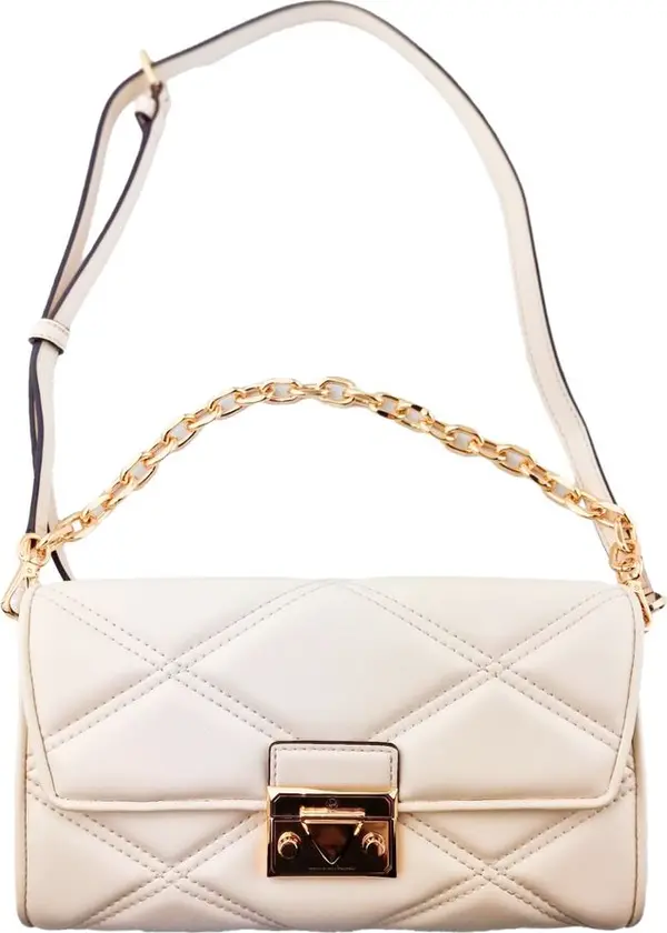 Beige Leather Shoulder Bag