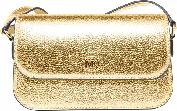 Gold Leather Crossbody Bag