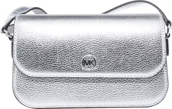 Gray Leather Shoulder Bag