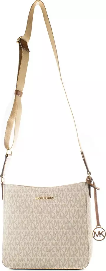 Beige Canvas Crossbody Bag