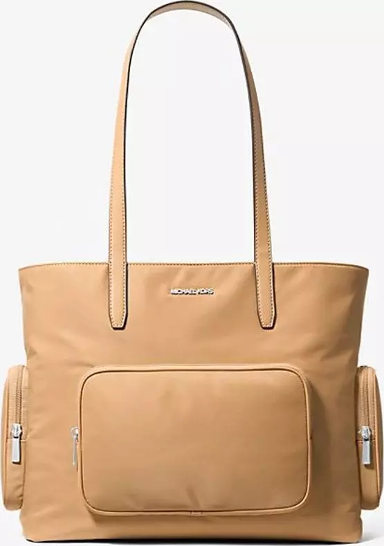 Brown Nylon Tote Bag