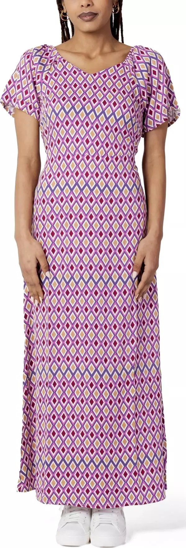 Purple Viscose Casual Dress