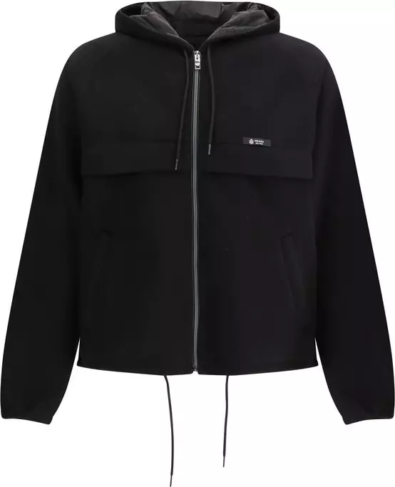 Black Polyester Shell Jacket