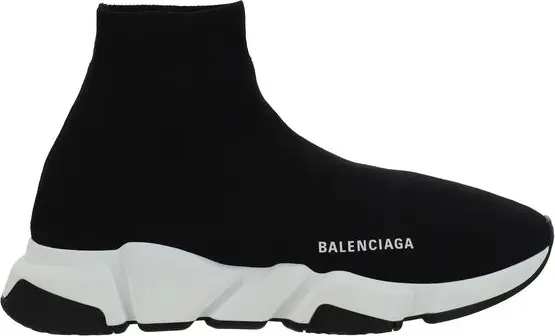Black Polyester Athletic Sneakers