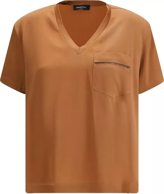 Orange Viscose T-Shirt