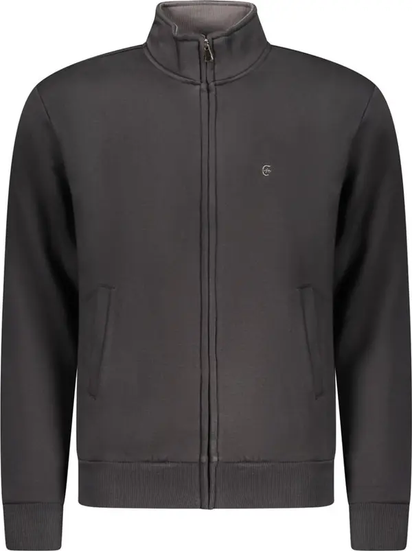Black Cotton Men Sweatshirt