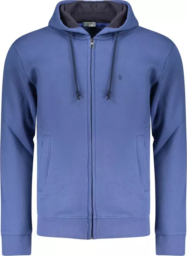Blue Cotton Men's Hoodie Sweatshirt