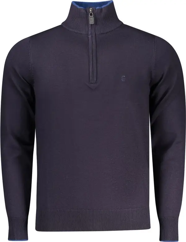 Blue Viscose Men Sweater