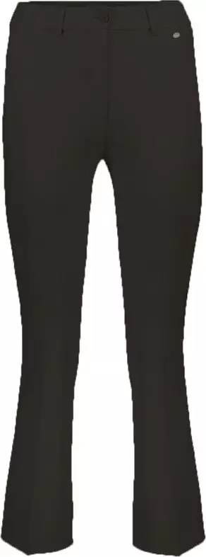 Black Elastane Flared Pants