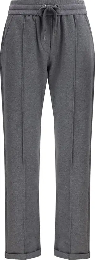 Gray Cotton Athletic Pants
