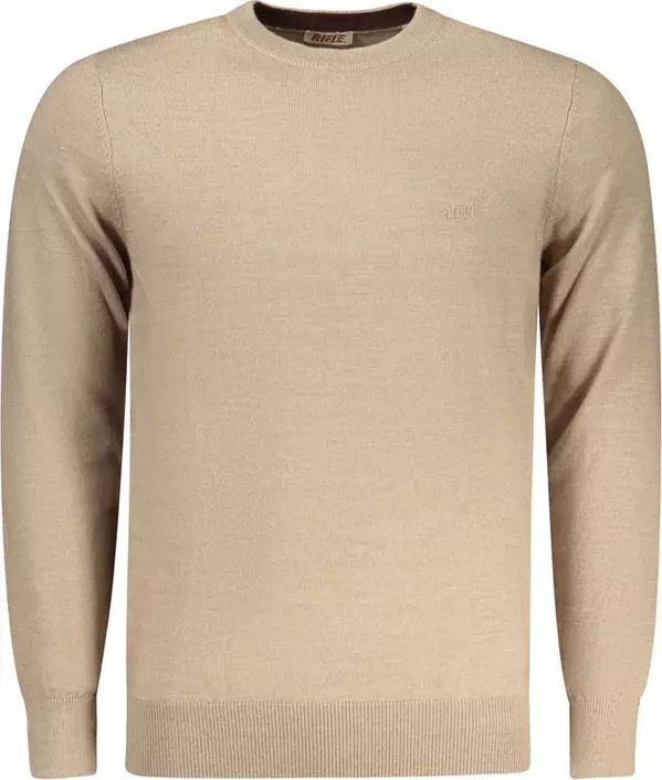 Beige Polyester Men Sweater