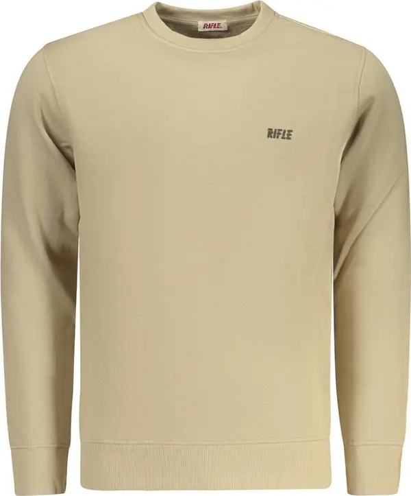 Beige Cotton Men Sweatshirt