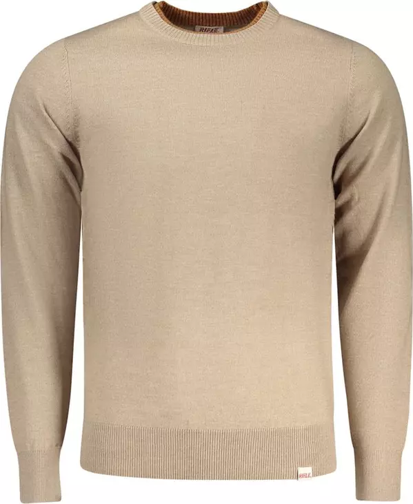 Beige Polyester Men's Sweater