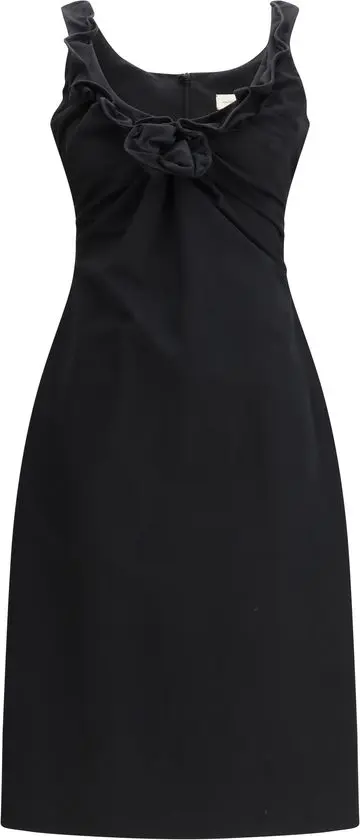 Black Cotton Casual Dress