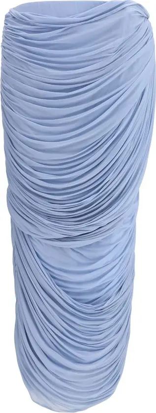 Blue Copper Midi Skirt