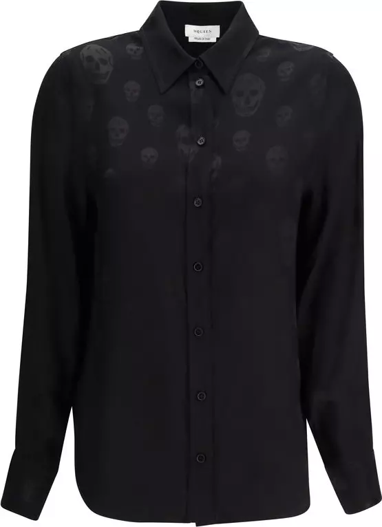 Black Viscose Pattern Shirt