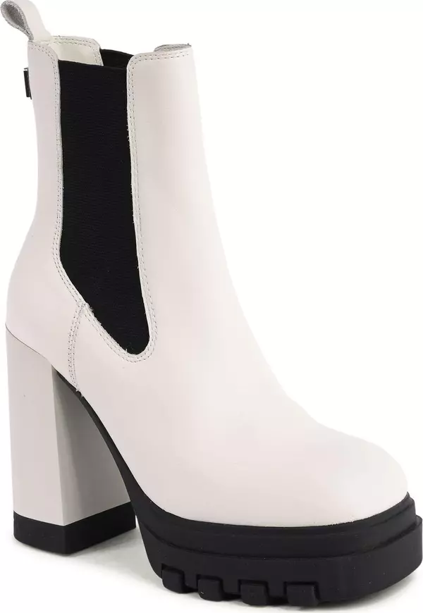White Leather Ankle Boots