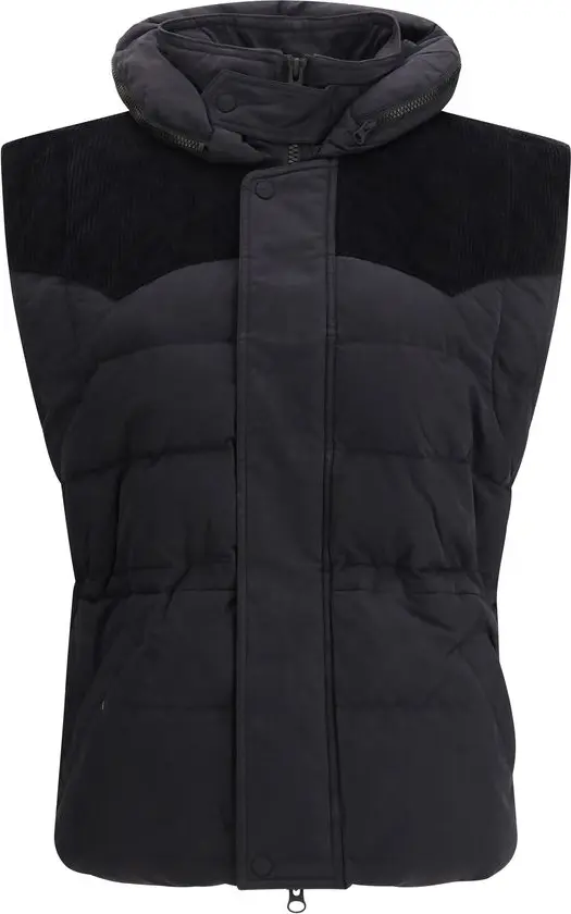 Black Polyamide Sleeveless Jacket