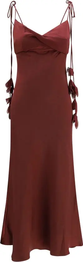 Bordeaux Polyester Casual Dress