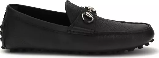 Black Calf Leather Bos Taurus Slip-On Loafers