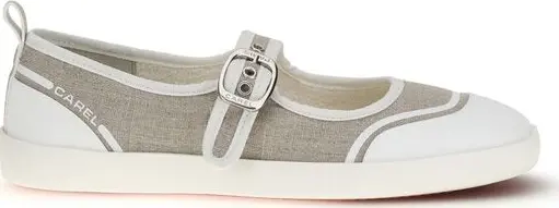 Beige Cotton Ballet Flats