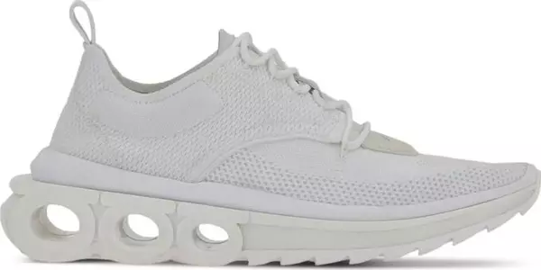 White Nylon Athletic Sneakers