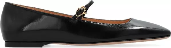 Black Calfskin Ballet Flats
