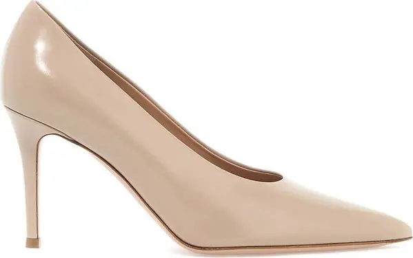 Beige Calfskin High Heel Pumps