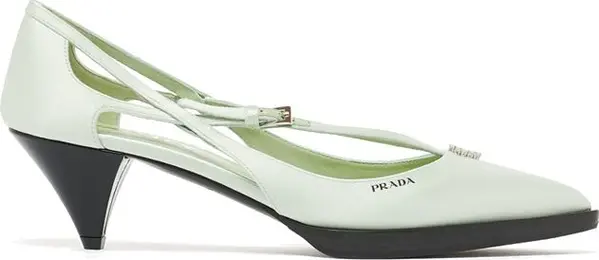 Bicolor Silk High Heel Pumps