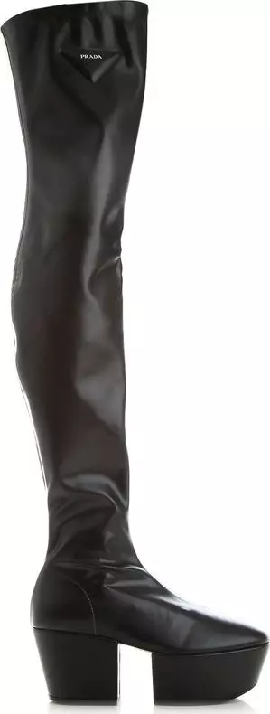 Black Calfskin Over The Knee