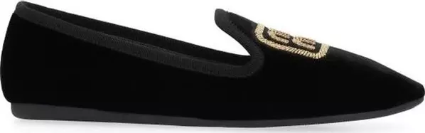 Black Fabric Ballet Flats