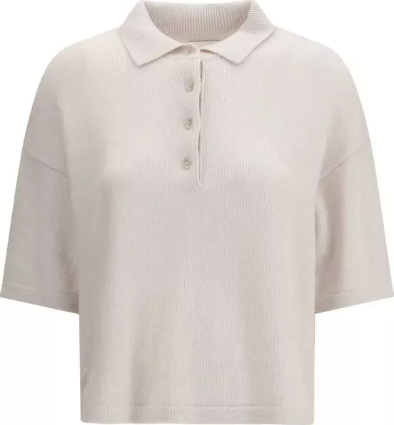 Beige Cashmere Polo Shirt