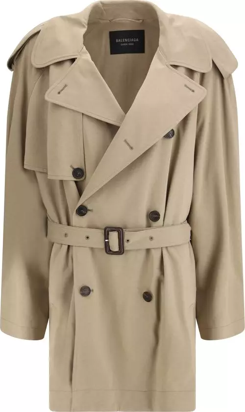 Beige Cotton Trench Coat