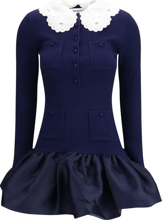Blue Viscose Cocktail Dress