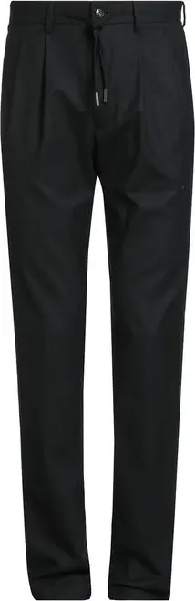 Black Elastane Casual Pants