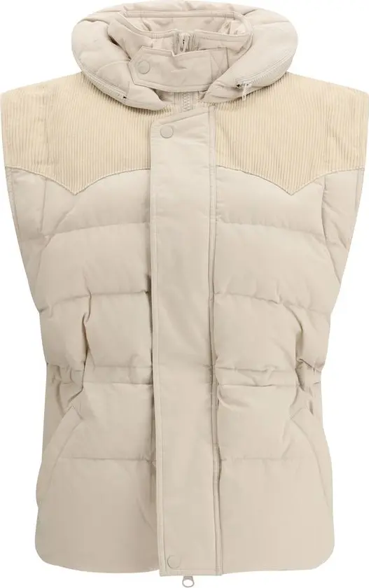 Beige Polyamide Sleeveless Jacket