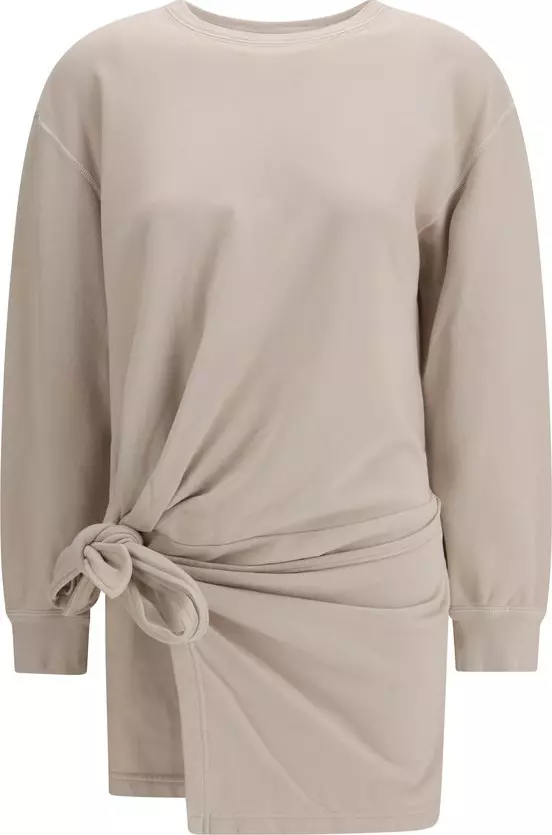 Beige Cotton Casual Dress