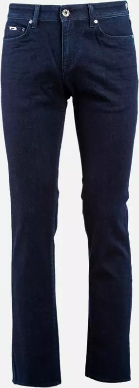 Blue Cotton Straight-Leg Jeans