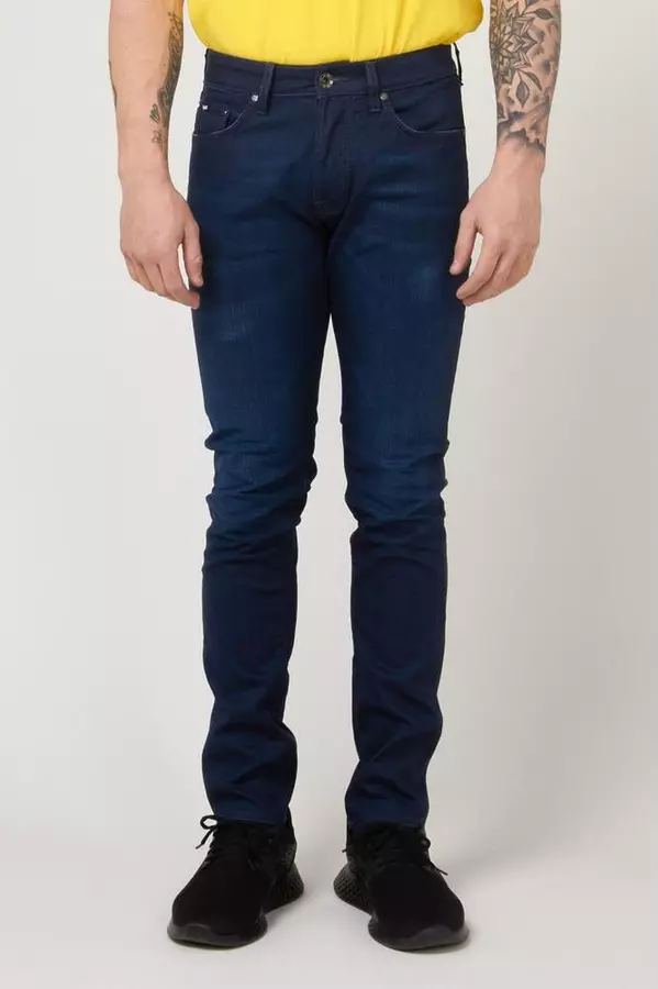 Blue Cotton Slim Fit Jeans
