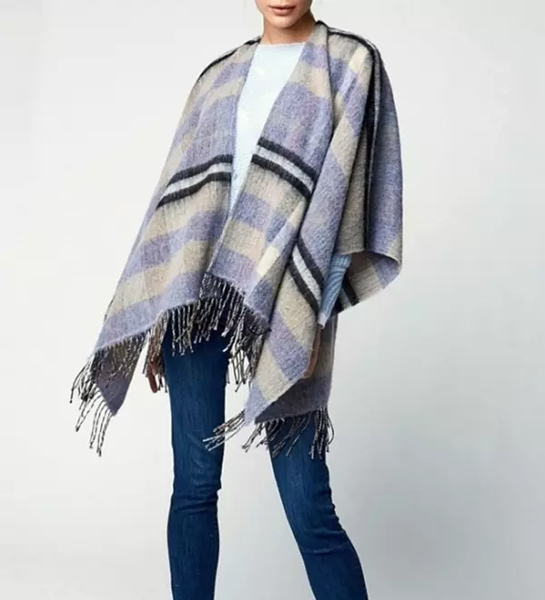 Brown Marabou Poncho