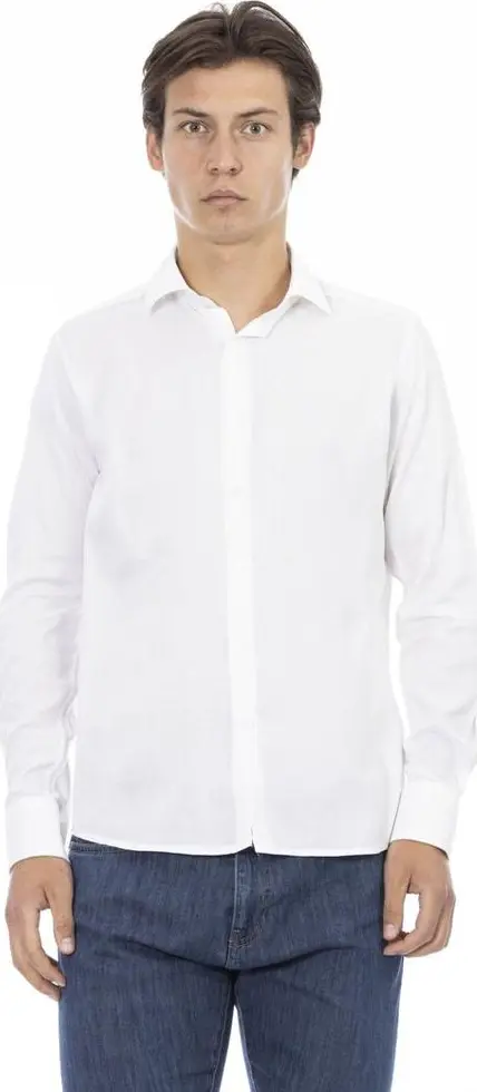 White Cotton Long Sleeve T-Shirt