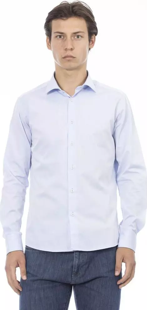 Blue Cotton Long Sleeve T-Shirt