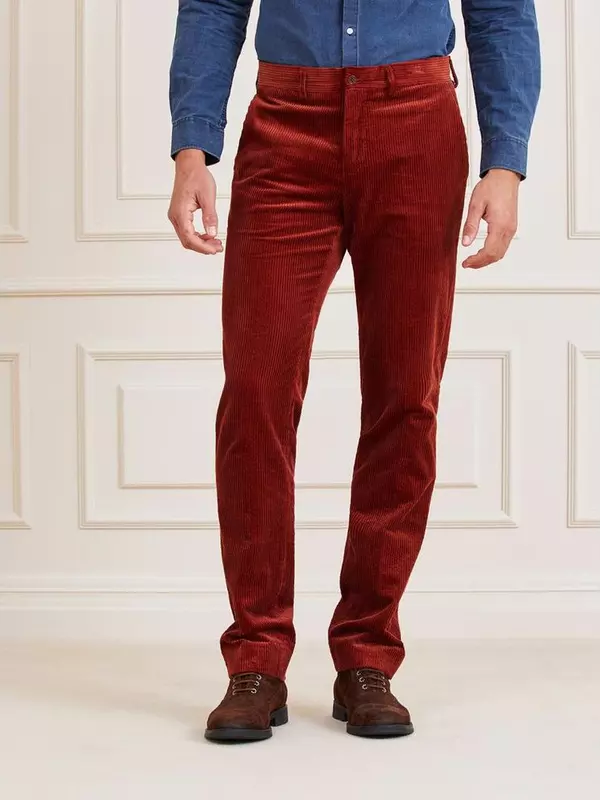 Brown Cotton Casual Pants