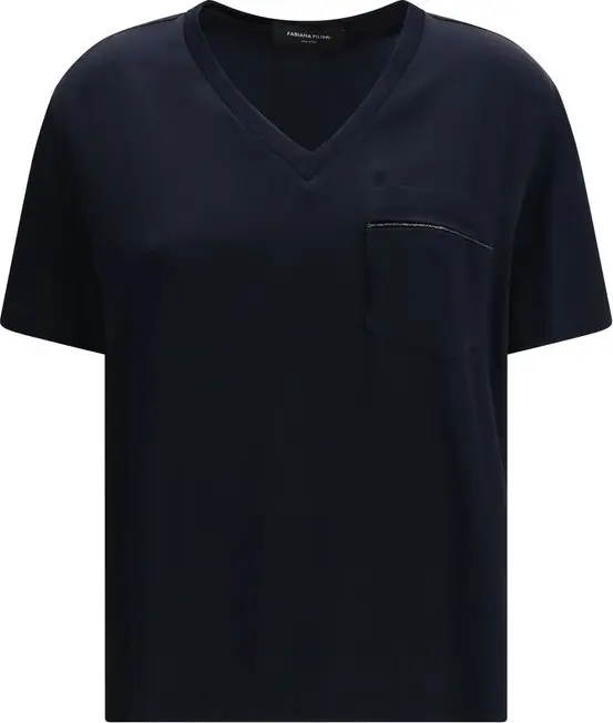 Blue Viscose T-Shirt