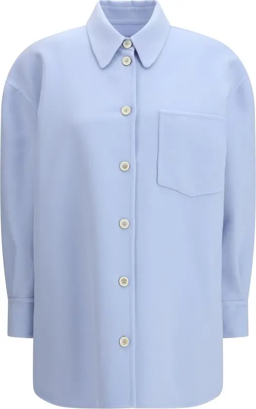 Blue Wool Oves Aries Dress Shirt