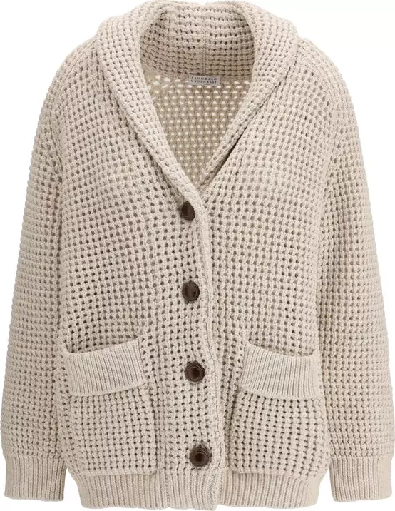 Beige Cotton Cardigan